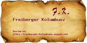 Freiberger Kolumbusz névjegykártya